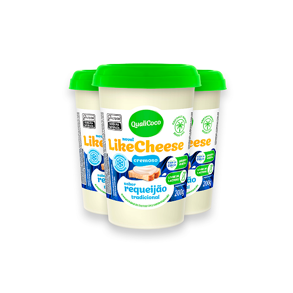 Kit 3 Requeijão Likecheese Qualicoco 200g Tradicional