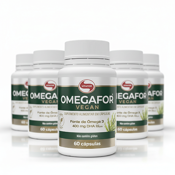 KIT 5 Omegafor Vegan Ômega 3 Vegano Vitafor 60 Cápsulas