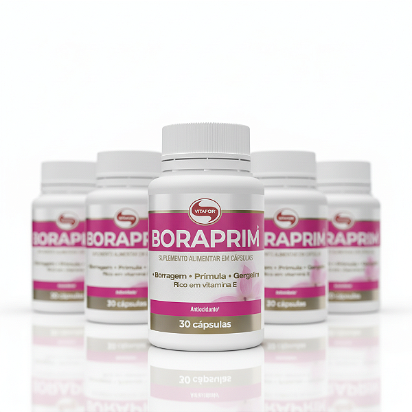 KIT 5 Boraprim Óleos de Prímula Vitafor 30 Cápsulas