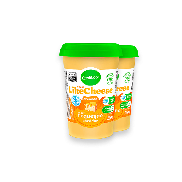 Kit 2 Requeijão Likecheese Qualicoco 200g Cheddar