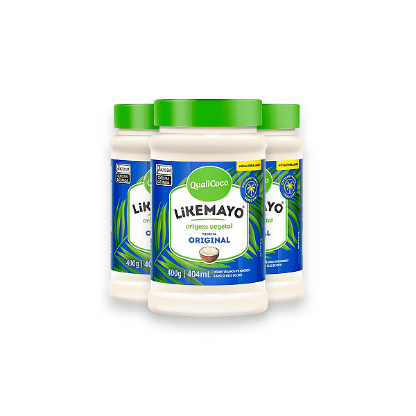 Kit 3 Maionese Likemayo Qualicoco 400g Molho Vegano
