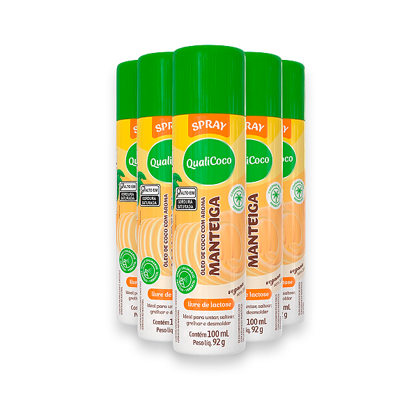 Kit 5 Óleo de Coco Spray Qualicoco Manteiga 100ML