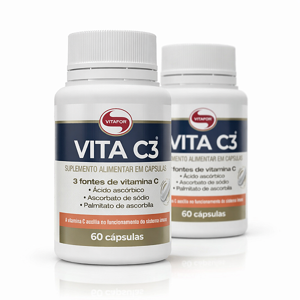 KIT 2 | VITA C3 Vitafor 3 Fontes de Vitamina C 60 Cápsulas