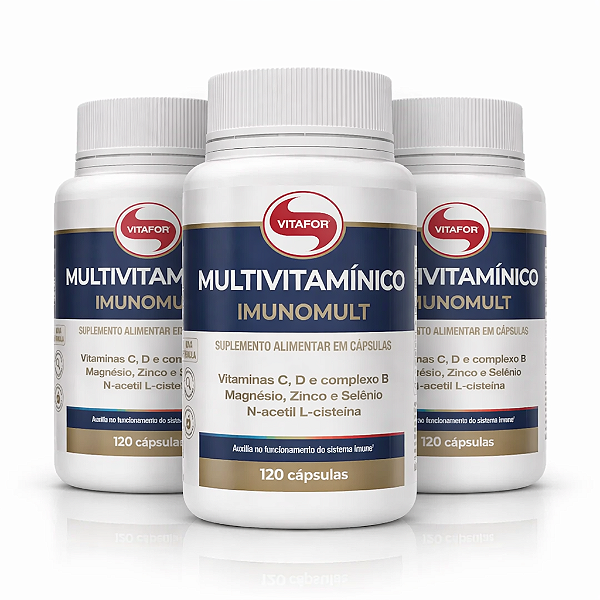 KIT 3 | Multivitamínico Imunomult Vitafor 120 Cápsulas