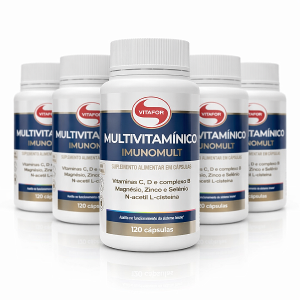 KIT 5 | Multivitamínico Imunomult Vitafor 120 Cápsulas