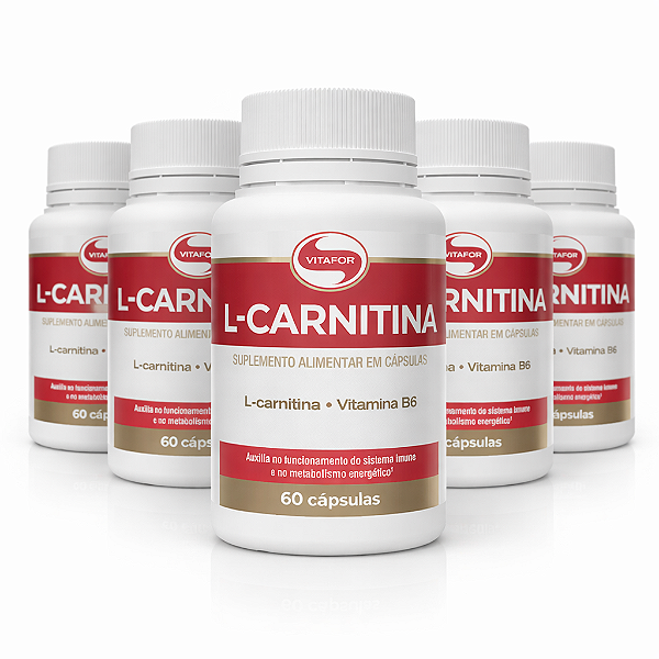 KIT 5 | L-Carnitina Vitafor 60 Cápsulas + Vitamina B6