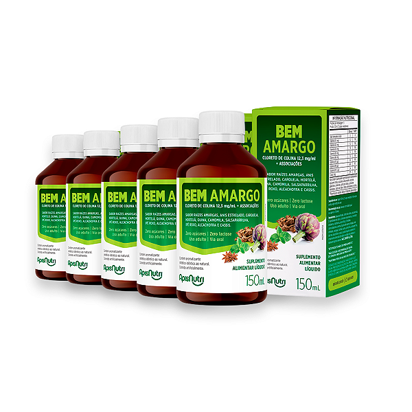 Kit 5 Bem Amargo Apisnutri 150ml Raízes Amargas