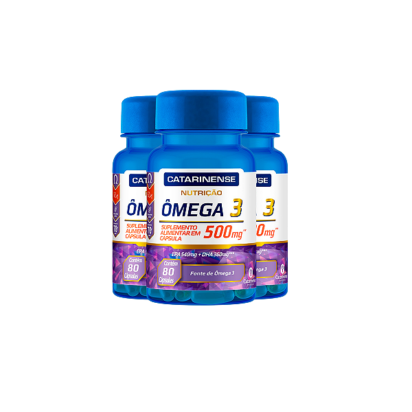 Kit 3 Ômega 3 Catarinense 500mg 80 Cápsulas