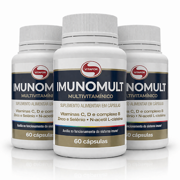 KIT 3 Multivitamínico Imunomult Vitafor 60Caps