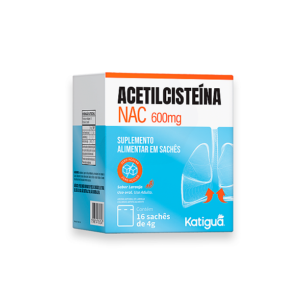 Nac Acetilcisteína Katiguá 600mg Laranja 16 Sachês