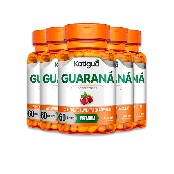 Kit 5 Guaraná Katiguá 60 Cápsulas