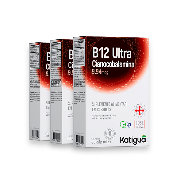 Kit 3 Vitamina B12 Ultra Katiguá 460mg 60 Cápsulas