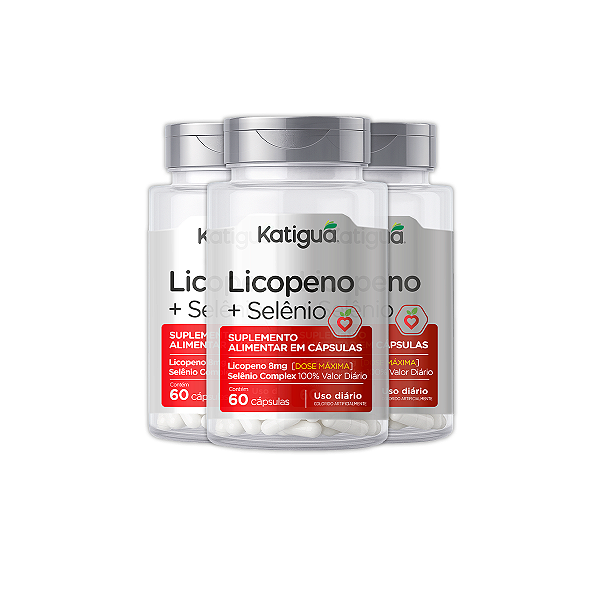 Kit 3 Licopeno de Tomate+Selênio Katiguá 60 Cápsulas