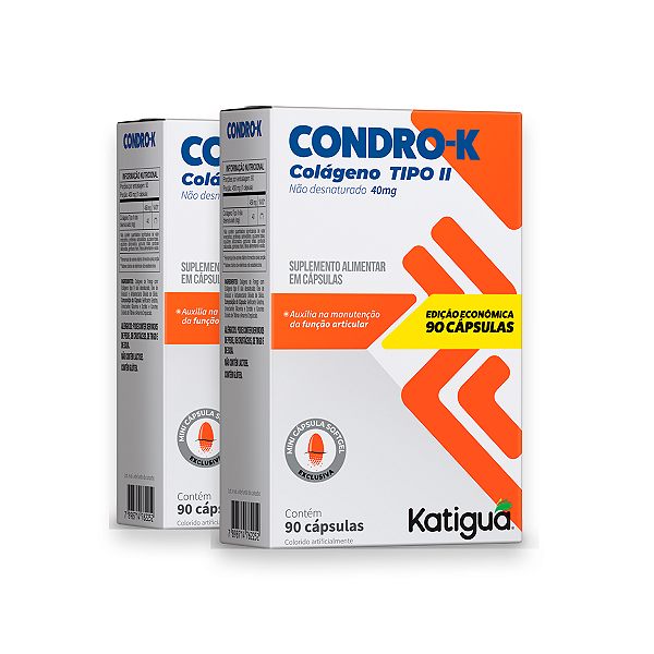Kit 2 Condro-K Colageno Tipo II Katiguá 40mg 90 Cápsulas