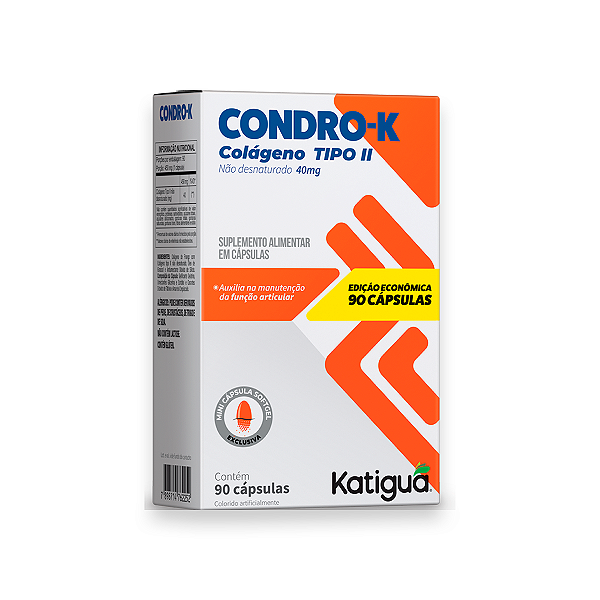 Condro-K Colageno Tipo II Katiguá 40mg 90 Cápsulas