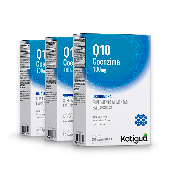 Kit 3 Coenzima Q10 Katiguá 100mg 30 Cápsulas