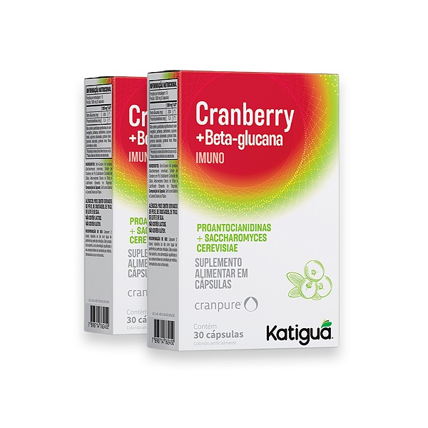 Kit 2 Cranberry+Beta-Glucana Imuno Katiguá 30 Cápsulas