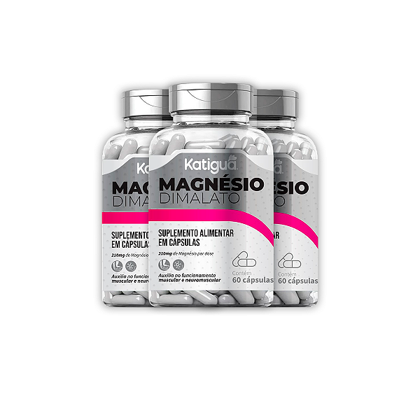 Kit 3 Magnésio Dimalato Katiguá 60 Cápsulas