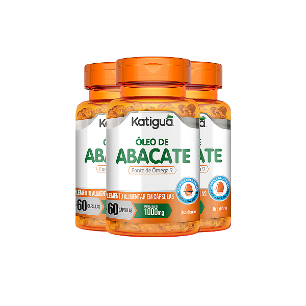 Kit 3 Óleo de Abacate Katiguá 1000mg 60 Cápsulas