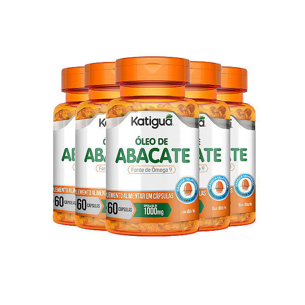 Kit 5 Óleo de Abacate Katiguá 1000mg 60 Cápsulas
