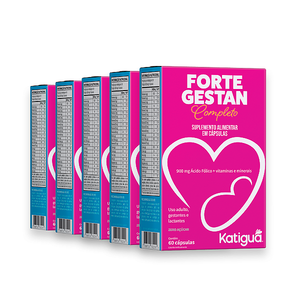 Kit 5 Fortegestan Completo Katiguá 600mg 60 Cápsulas