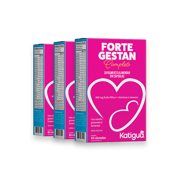 Kit 3 Fortegestan Completo Katiguá 600mg 60 Cápsulas