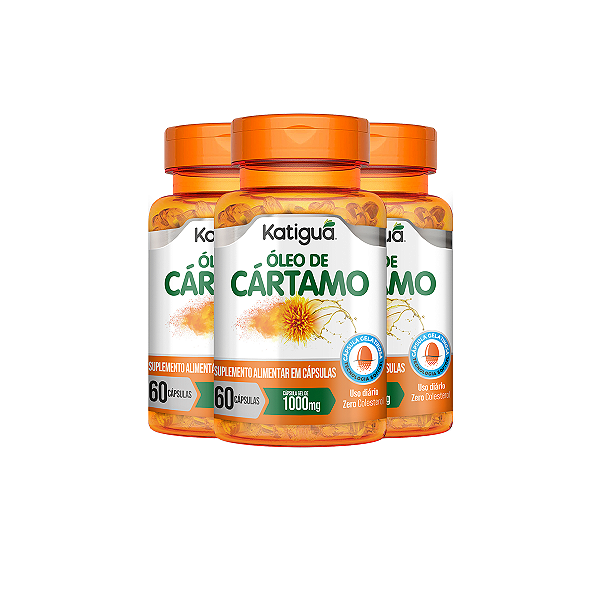 Kit 3 Óleo de Cártamo Katiguá 1000mg 60 Cápsulas