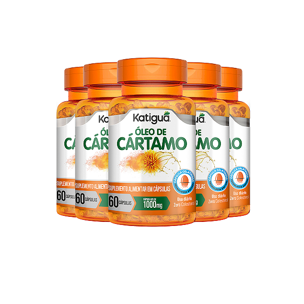 Kit 5 Óleo de Cártamo Katiguá 1000mg 60 Cápsulas