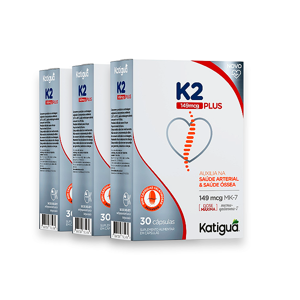Kit 3 Vitamina K2 Katiguá 149mg Plus 30 Cápsulas