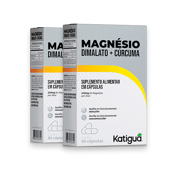 Kit 2 Magnésio Dimalato+Cúrcuma Katiguá 210mg 60 Cápsulas