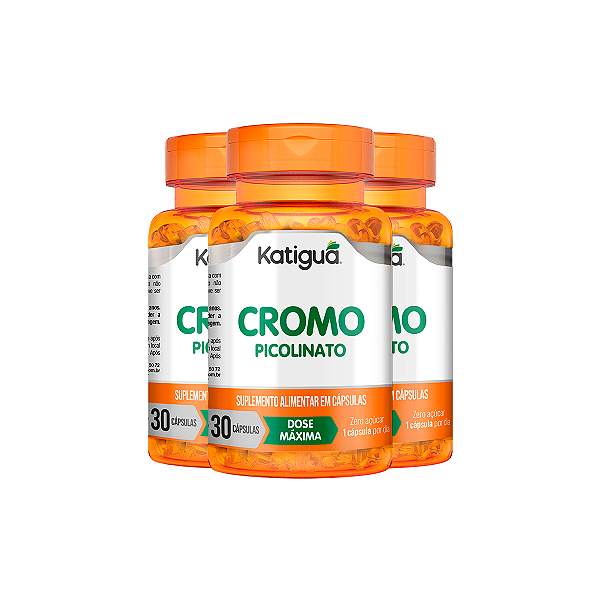 Kit 3 Cromo Picolinato Katiguá 30 Cápsulas