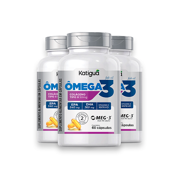 Kit 3 Ômega 3 Conc. Tipo II Katiguá 540/360mg 60 Cápsulas