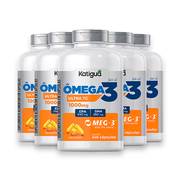 Kit 5 Ômega 3 MEG-3 Katiguá 1.000mg 240 Cápsulas