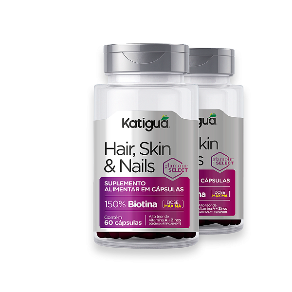 Kit 2 Hair, Skin & Nails Katiguá 500mg 60 Cápsulas