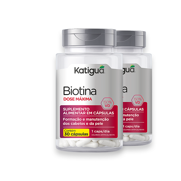 Kit 2 Biotina Dose Máxima Katiguá 500mg 30 Cápsulas
