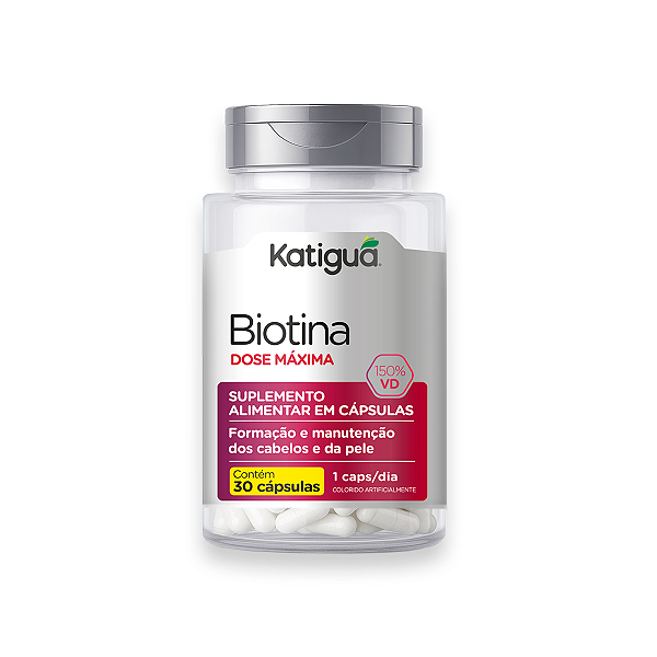 Biotina Dose Máxima Katiguá 500mg 30 Cápsulas