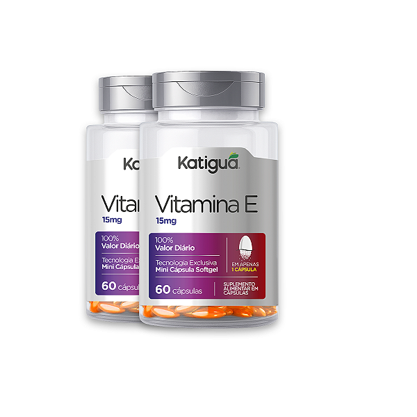 Kit 2 Vitamina E Softgel Katiguá 15mg 60 Cápsulas