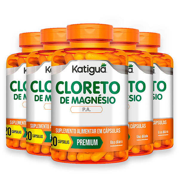 Kit 5 Cloreto de Magnésio Katiguá 120 Cápsulas
