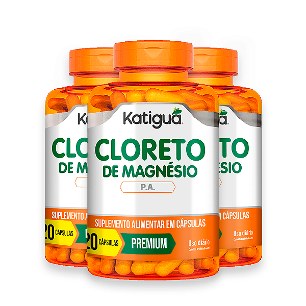 Kit 3 Cloreto de Magnésio Katiguá 120 Cápsulas