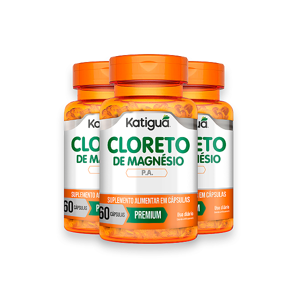 Kit 3 Cloreto de Magnésio Katiguá 60 Cápsulas