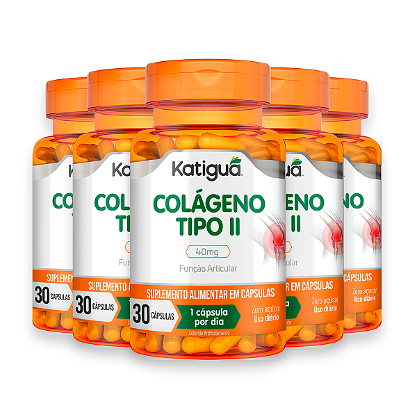 Kit 5 Colágeno Tipo II Katiguá 40mg 30 Cápsulas