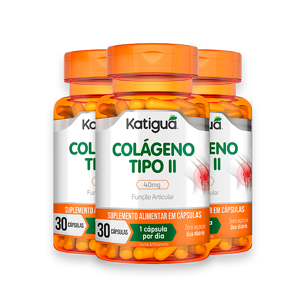 Kit 3 Colágeno Tipo II Katiguá 40mg 30 Cápsulas