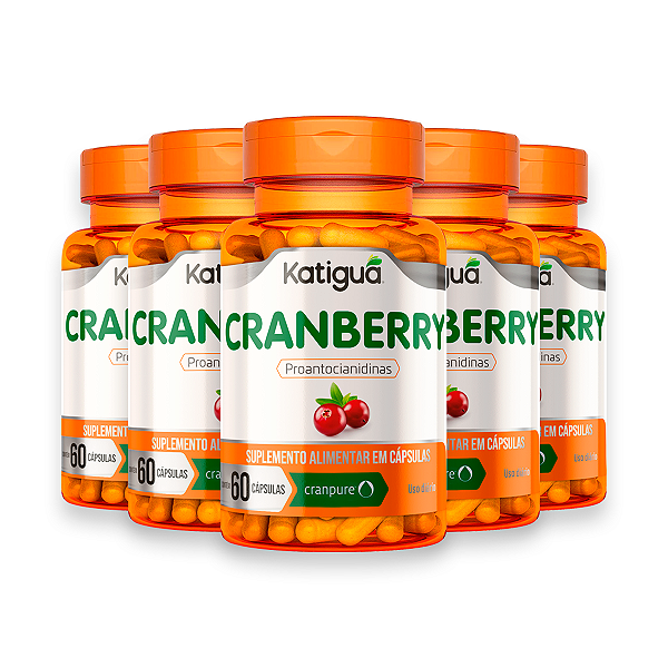 Kit 5 Cranberry Katiguá 60 Cápsulas