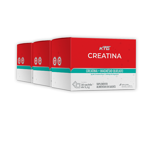Kit 3 Creatina + Magnésio Katiguá 30 Sachês Limão