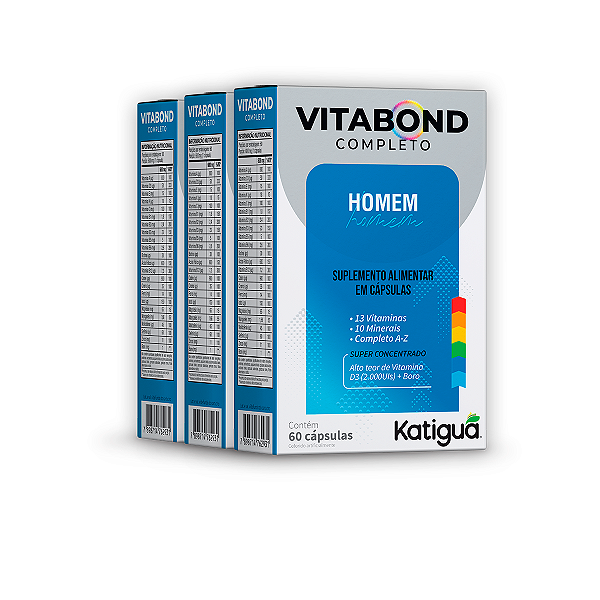 Kit 3 Vitabond Completo Homem Katiguá 60 Cápsulas