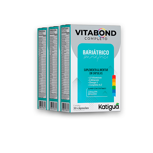 Kit 3 Vitabond Completo Bariômega Katiguá 60 Cápsulas