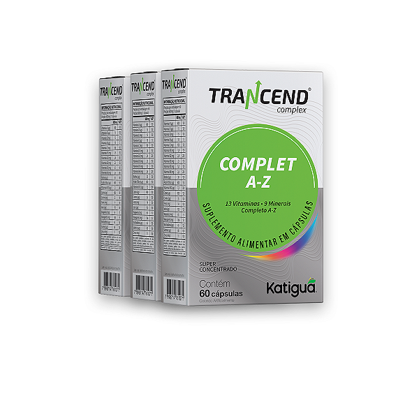 Kit 3 Trancend Completo A-Z Katiguá 60 Cápsulas