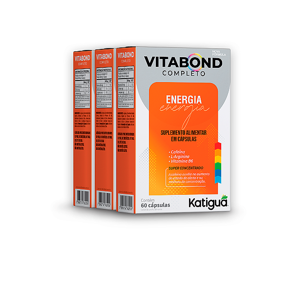 Kit 3 Vitabond Completo Energia Katiguá 60 Cápsulas