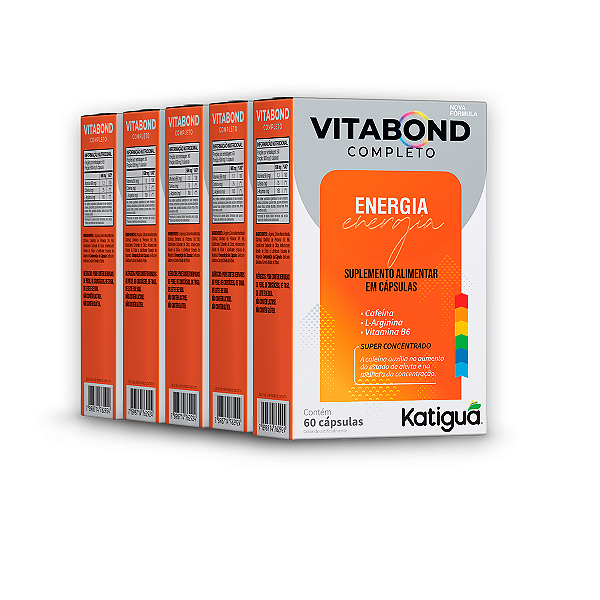 Kit 5 Vitabond Completo Energia Katiguá 60 Cápsulas
