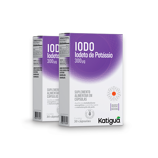 Kit 2 Iodo 200% Iodato de Potássio Katiguá 30 Cápsulas